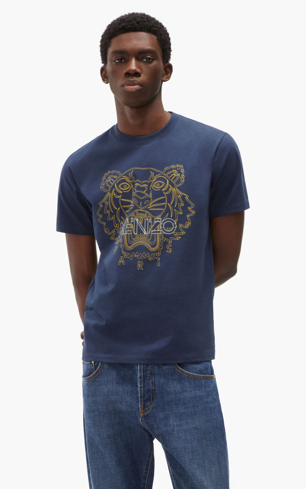 Kenzo Tiger T-shirts Herre - Mørkeblå Blå DK-410137